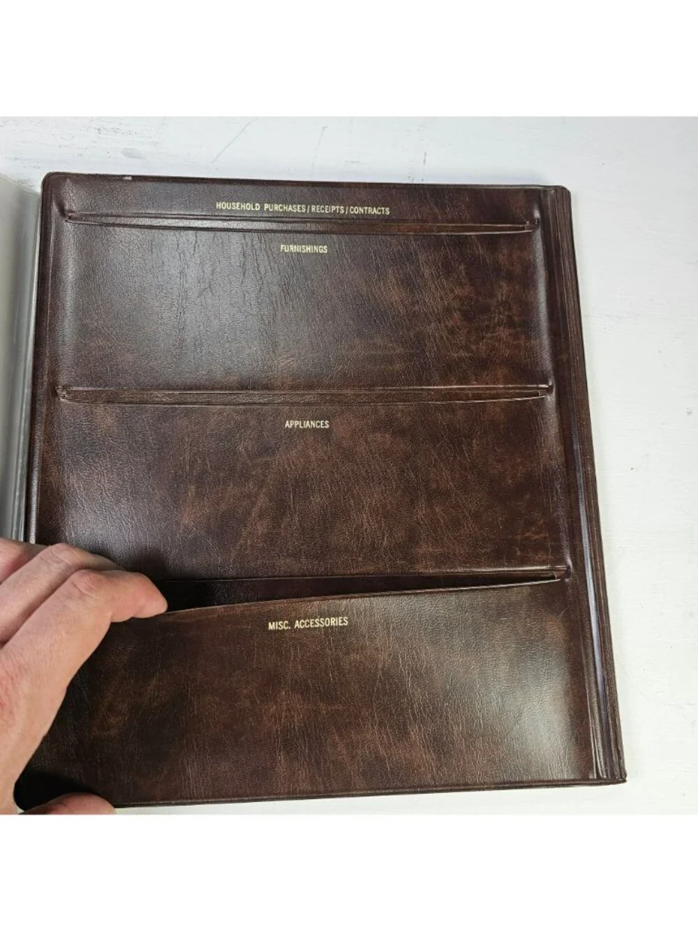 Vintage Home Diary Brown Faux Leather Document Binder with Log Book 11x12